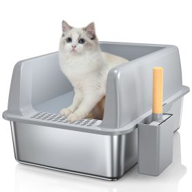 Stainless Steel Cat Litter Box (Option: Default)