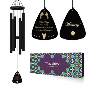 Dog Memorial Gifts For Loss Of Dog, Pet Memorial Wind Chime, Loss Of Dog Sympathy Gift, Dog Remembrance Gift In Memory Of Dog Cat. (Color: Black)
