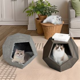 25.98 Inch Modern Pet Furniture, Including Cat Rack Side Table, Sofa Side Table, Flower Pot MDF Multifunctional Furniture, Cement Gray, Prohibite (Option: Cement gray)