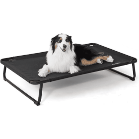 Made4Pets Large Dog Outdoor Adjustable Pet Bed With Buckle Legs, Washable Mesh Cover, Non-Slip Feet, Durable And Bite-Resistant, Suitable For Ind (Option: Black xl)