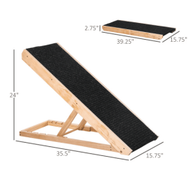 Elevated Pet Ramp For Dogs, Cats, Rabbits, Height-adjustable And Foldable (Color: Black)